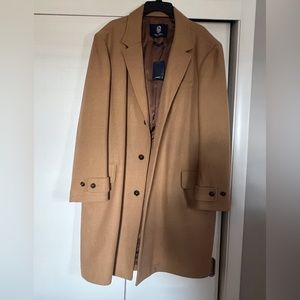 Lands' End camel tan men’s overcoat XXL wool